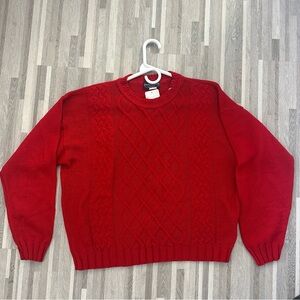 NWT Women's Mademoiselle vintage 80s knitted sweater, Red, Size L